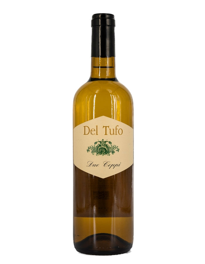 Weinkeller Hohenbrunn: Weinflasche mit Etikett von vorne vom Weingut Del Tufo im Piemont mit Due Ceppi Bianco VDT