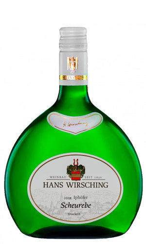 Weinkeller Hohenbrunn: Bocksbeutelflasche vom Weingut Hans Wirsching mit Scheurebe Trocken