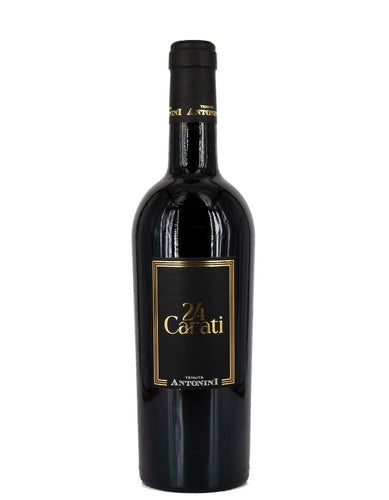 Weinkeller Hohenbrunn: Bild einer Weinflasche von vorne mit Etikett der Tenuta Antonini mit 24 Carati Rosso