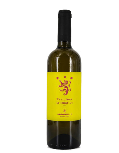 Weinkeller Hohenbrunn: Bild einer Weinflasche von vorne mit Etikett von  Antonutti mit Traminer Aromatico DOC