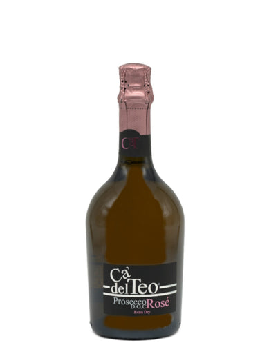 Weinkeller Hohenbrunn: Weinflasche mit Etikett von Fugaro`s Linea Ca` del Teo mit Prosecco Spumante Rosé Extra Dry von vorne