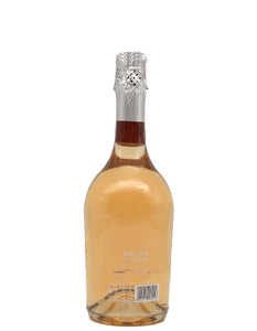 Weinkeller Hohenbrunn: Bild einer Spumanteflasche Spumante Rosato Extra Dry von Fugaro`s Linea Cà del Teo  von hinten               