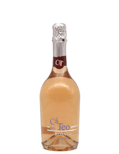 Weinkeller Hohenbrunn: Bild einer Spumanteflasche Spumante Rosato Extra Dry von Fugaro`s Linea Cà del Teo  von vorne               