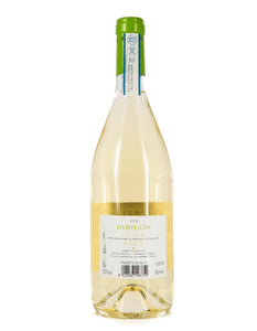 Weinkeller Hohenbrunn: Weinflasche von hinten mit Etikett von  der Cantina Damilano mit Arneis Langhe DOC