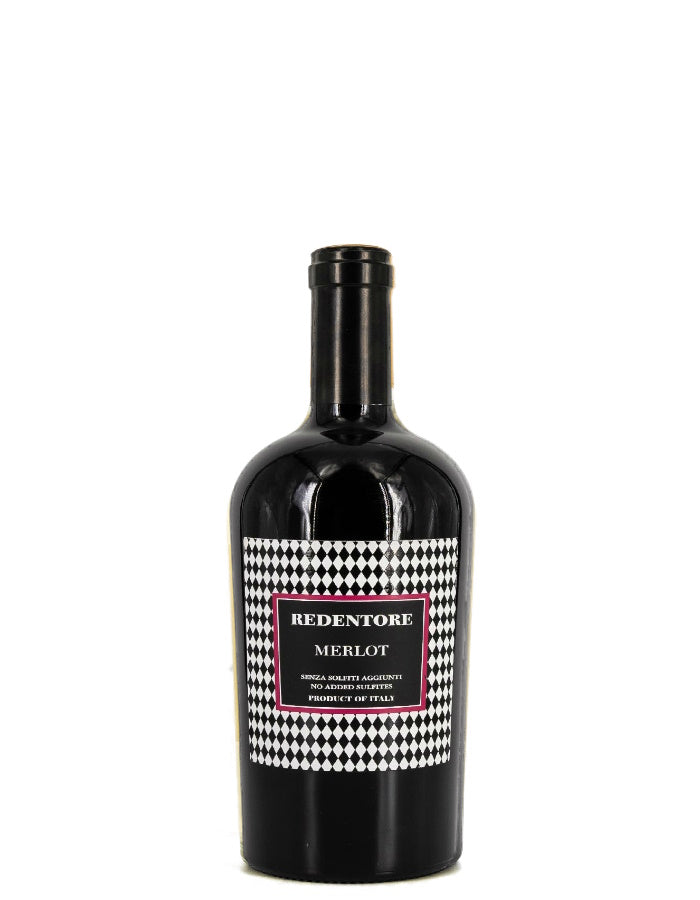 Weinkeller Hohenbrunn: Bild einer Weinflasche von vorne mit Etikett von De Stefani mit Redentore Merlot IGT