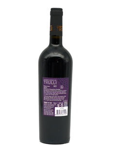 Weinkeller Hohenbrunn: Bild einer Weinflasche von hinten mit Etikett von der Masseria Borgo dei Trulli mit 