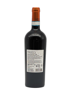 Weinkeller Hohenbrunn: Weinflasche von hinten mit Primitivo di Manduria DOP von der Masseria dei Borgo