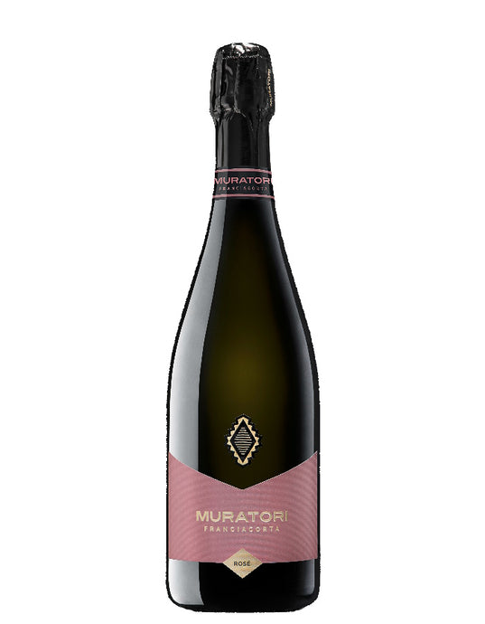 Weinkeller Hohenbrunn: Weinflasche mit Etikett von Muratori mit Franciacorte Rosé DOCG