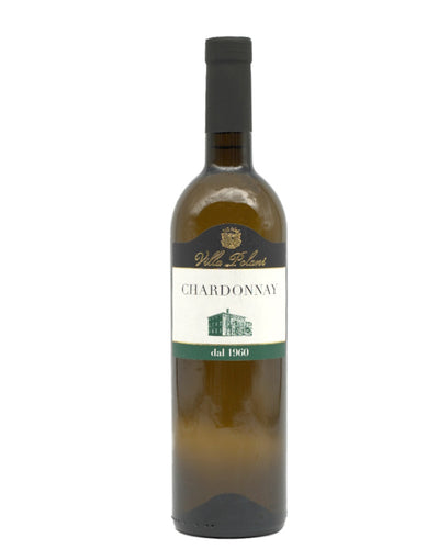Weinkeller Hohenbrunn: Weinflasche mit Etikett von Villa Polani mit Chardonnay delle Venezie IGT von vorne