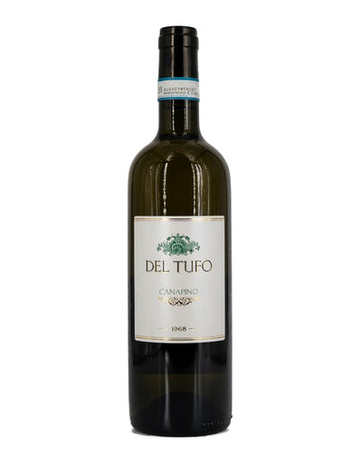 Weinkeller Hohenbrunn: Weinflasche mit Etikett von vorne vom Del Tufo mit Canapio Chardonnay Langhe DOC