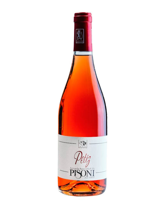 Der Weinkeller Hohenbrunn präsentiert eine Weinflasche vom Weingut Azienda Fratelli Pisoni aus dem Trentino mit Merlot Rosé Petiz IGT.