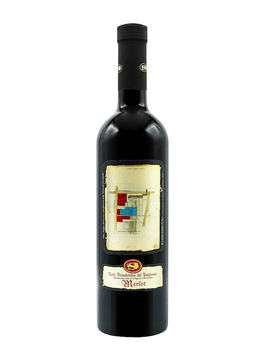 Der Weinkeller Hohenbrunn präsentiert eine Weinflasche vom Weingut Cantine di Conselve mit Merlot Corti Benedettine DOC.