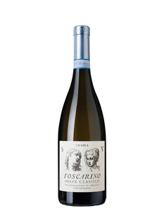 Weinkeller Hohenbrunn präsentiert eine Weinflasche mit Etikett von der Azienda Agricola Inama mit Soave Foscarino Classico D.O.C.G. von vorne.