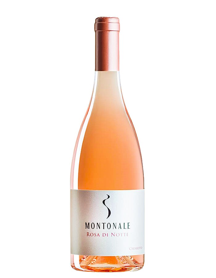 Weinkeller Hohenbrunn präsentiert eine Weinflasche des Weinguts Montonale aus Desenzano del Garda mit Montonale Chiaretto Rosa di Notte Valtenesi D.O.C. von vorne.