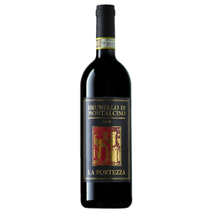 Weinkeller Hohenbrunn präsentiert eine Weinflasche der Tenuta Tassi di Montalcino mit Brunello di Montalcino "La Fortezza" D.O.C.G. von vorne