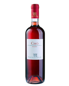 Weinkeller Hohenbrunn präsentiert eine Weinflasche von der Tenuta Iuzzolini aus Kampanien mit dem Cirò Rosato D.O.C. von vorne