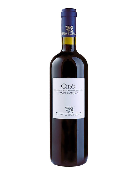 Weinkeller Hohenbrunn präsentiert eine Weinflasche von der Tenuta Iuzzolini aus Kampanien mit dem Cirò Rosso D.O.C. von vorne