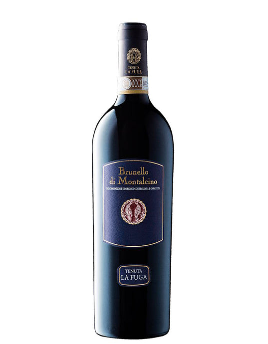 Weinkeller Hohenbrunn präsentiert eine Weinflasche der Tenuta La Fuga mit Brunello di Montalcino D.O.C.G. von vorne