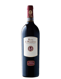 Weinkeller Hohenbrunn präsentiert eine Weinflasche der Tenuta La Fuga mit Rosso di Montalcino D.O.C.G. von vorne